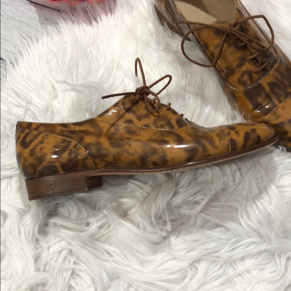 J. Crew Eddie Patent Leather Leopard Oxfords - Picture 5 of 11